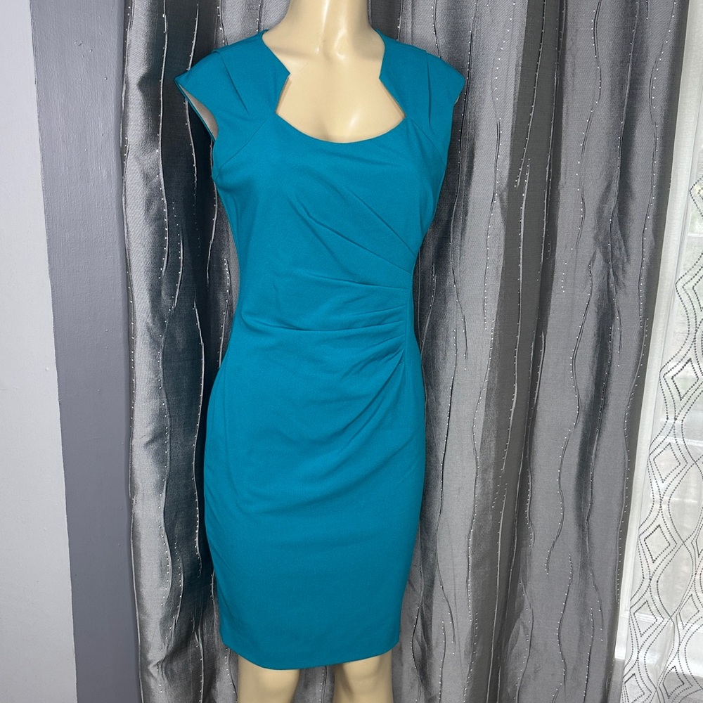 Calvin Klein Teal Mini Dress,sleeveless Sz 4 - Picture 1 of 6